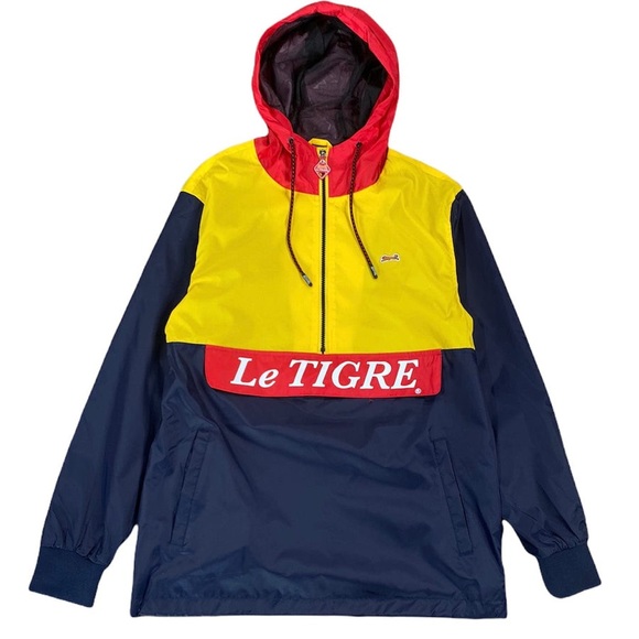 Le TIGRE ½ zip pullover windbreaker jacket Large Retro - Picture 1 of 9